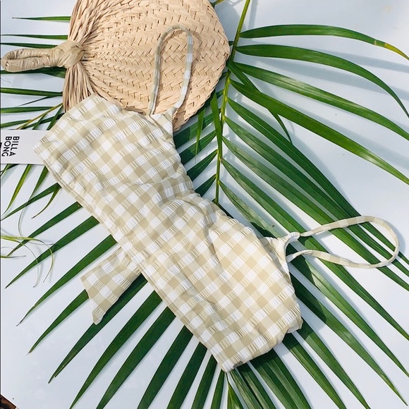 Billabong🌴 Bow Checkered Bikini Swim Top - Picture 4 of 6